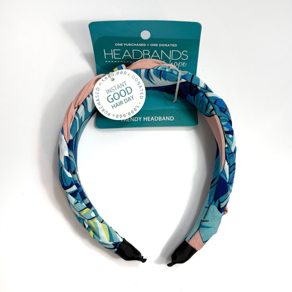 Headbands of Hope Braided Women’s Headband Tropical Floral Colorful Print NWT